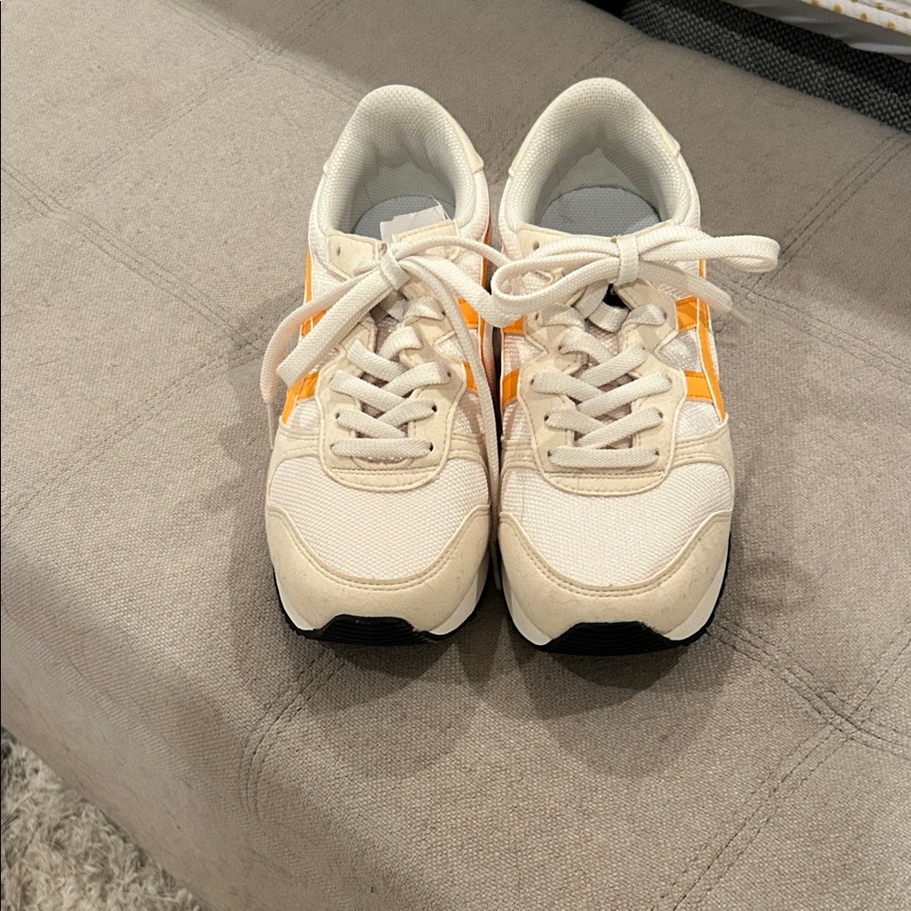 Onitsuka Tiger by Asics White and Orange Sneakers